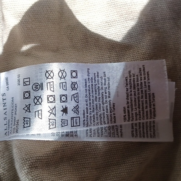 Allsaints Camo Green cropped shirt jacket, Distressed Hem, Oversized, 24" PTP - Picture 8 of 8